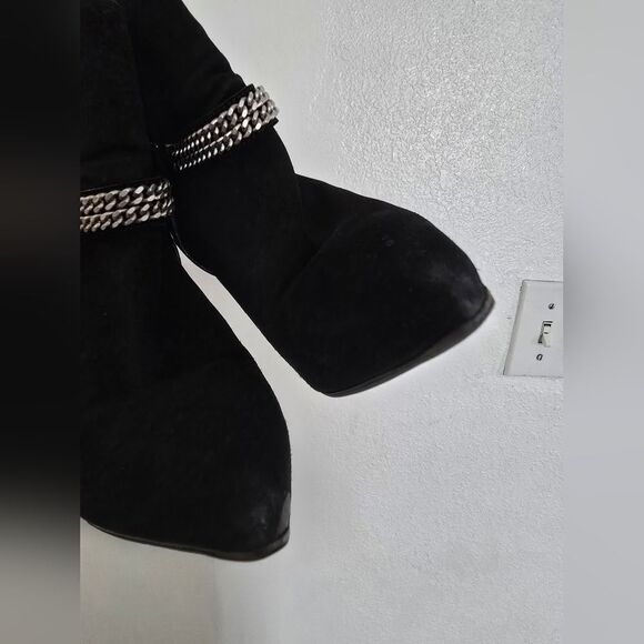 Saint Laurent Black Suede Pointed Toe Boots Size 8.5 - Picture 9 of 15